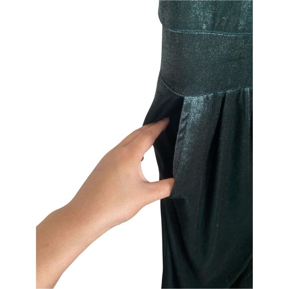 Torrid Wideleg Metallic Velvet Spaghetti Strap Partywear Jumpsuit Sz 14 Holiday - Picture 3 of 9